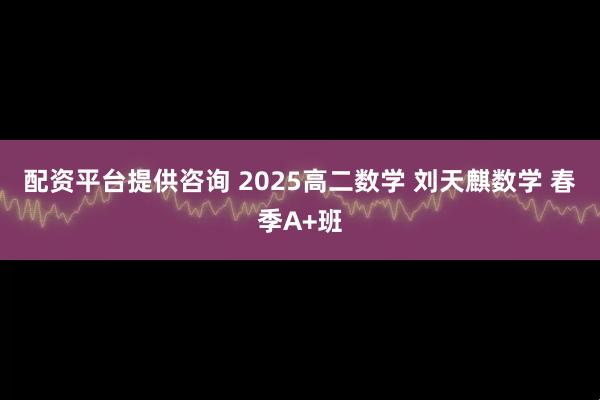 配资平台提供咨询 2025高二数学 刘天麒数学 春季A+班